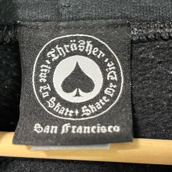Thrasher Magazine Flame Logo Hoodie - Black - Size Small - Picture 3 of 9